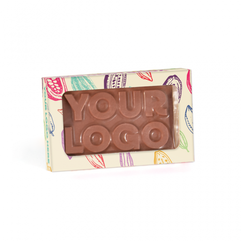 Image of Eco Window Box 3D Bespoke Milk Chocolate Bar